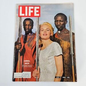 Vintage LIFE Magazine July 17 1964 Carroll Baker Kenya Atomic Ship Michelangelo
